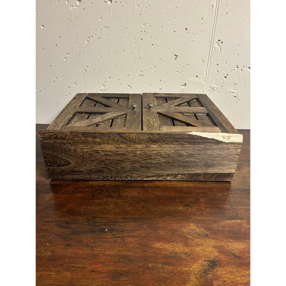 Unbranded Large Brown Wood Jewelry Box Storage Rustic 16X4X12 inches FLAWED - Picture 4 of 9